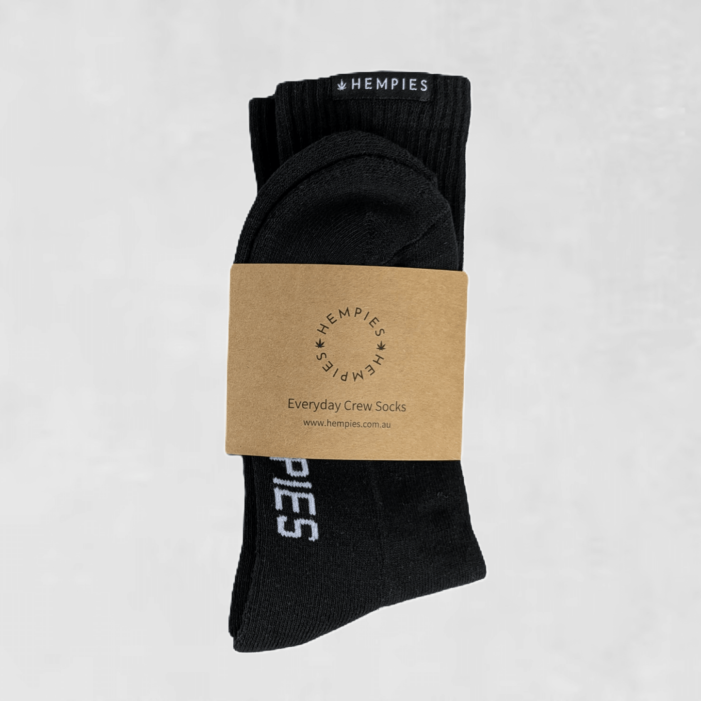 Everyday Hemp and Organic Cotton Blend Crew Socks in Black