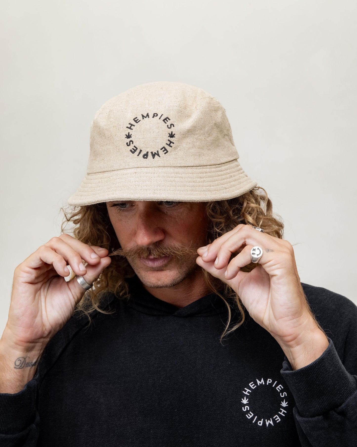 Hempies Unisex Hemp Bucket Hat in Natural Beige | Sustainable, UV Resistant, Breathable