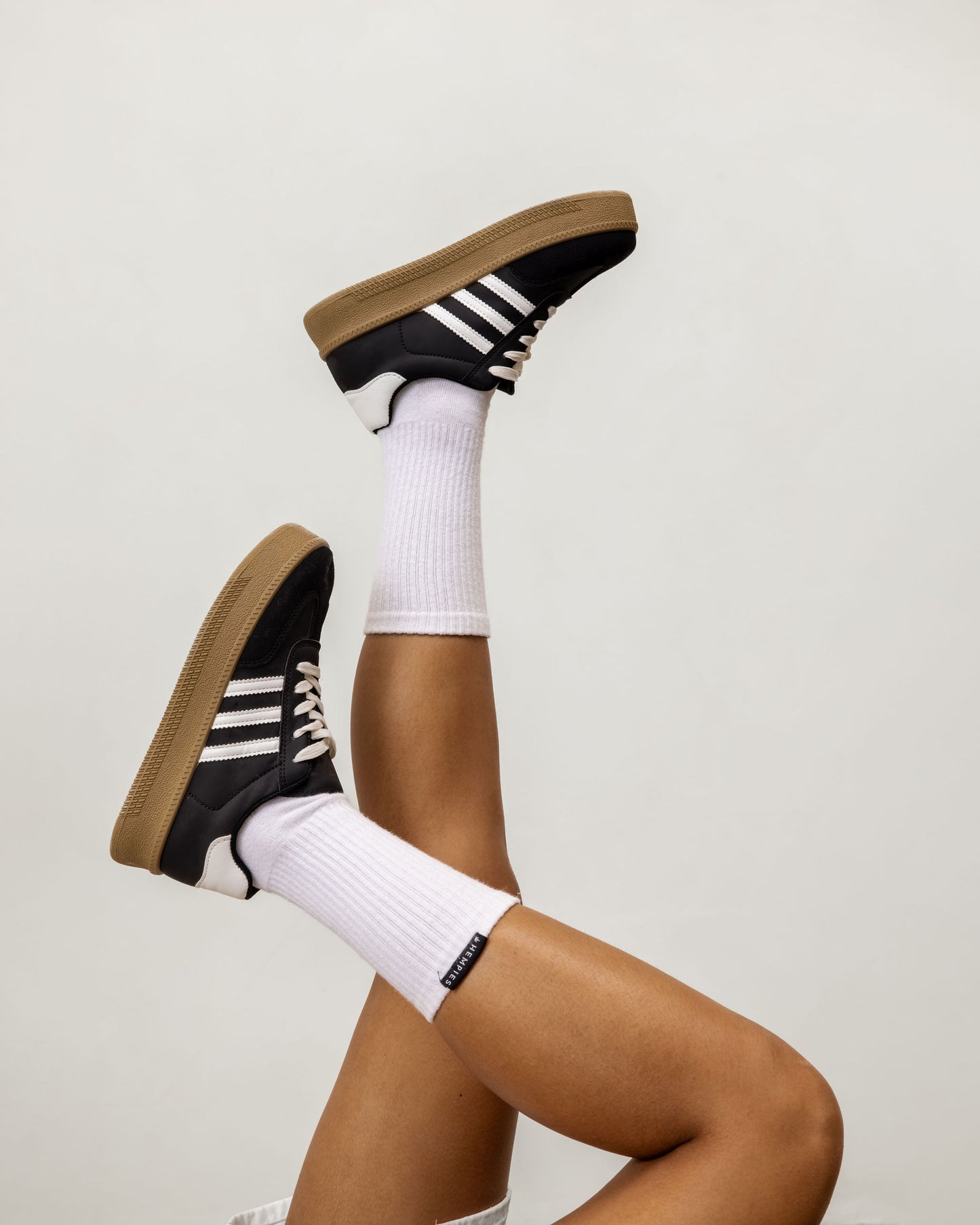 Everyday Hemp and Organic Cotton Blend Crew Socks in White