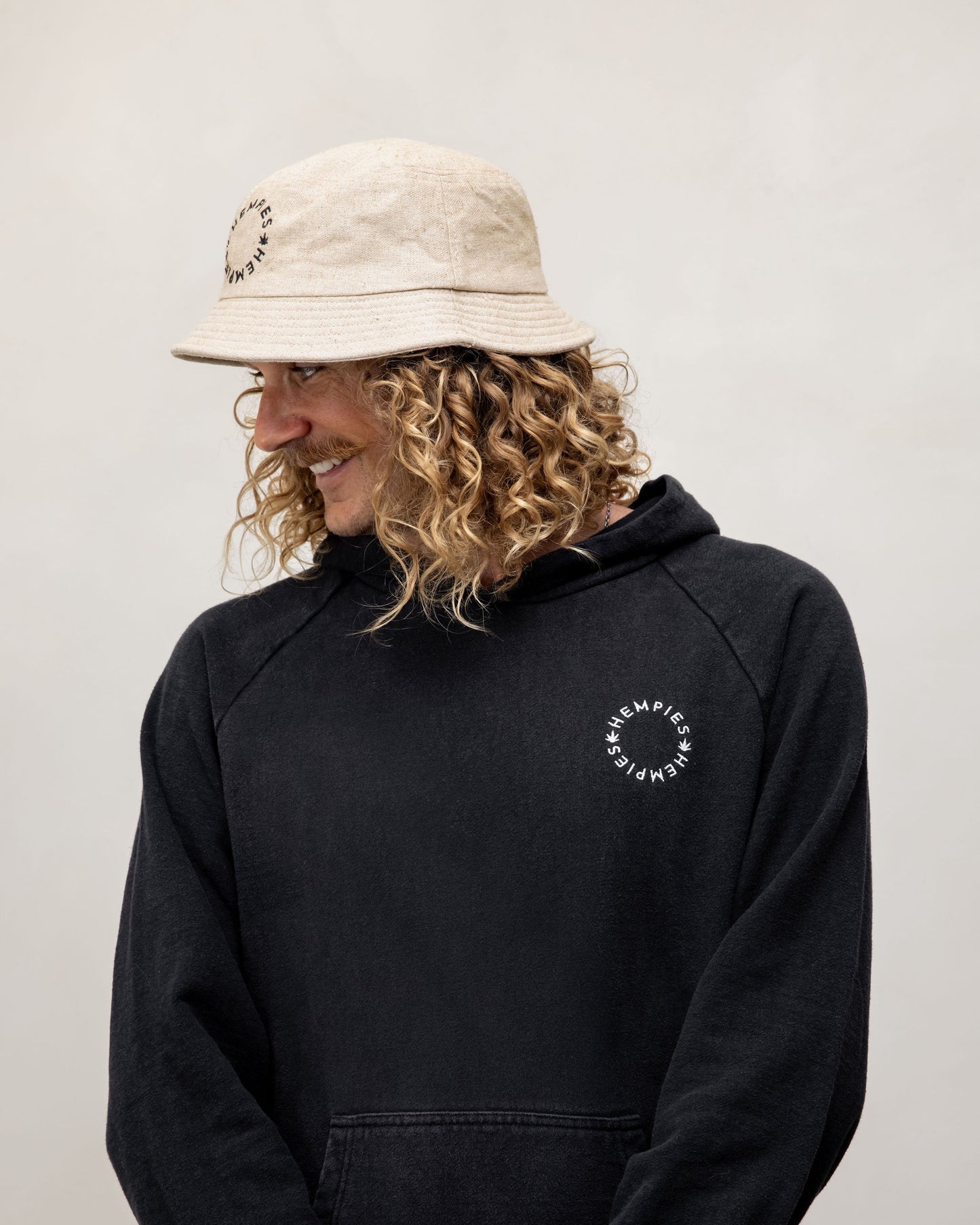 Hempies Unisex Hemp Bucket Hat in Natural Beige | Sustainable, UV Resistant, Breathable