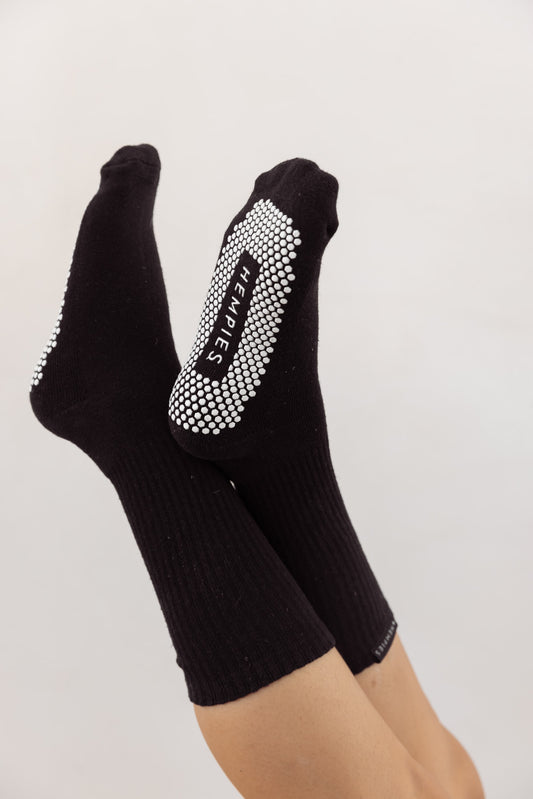 Studio Grip Socks - Black Sock / White Grip