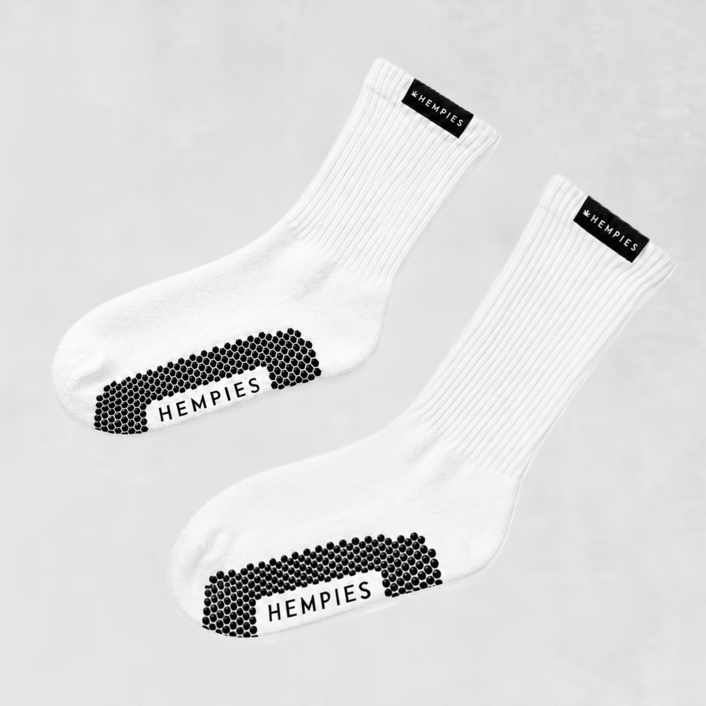 Studio Grip Socks - White Sock / Black Grip