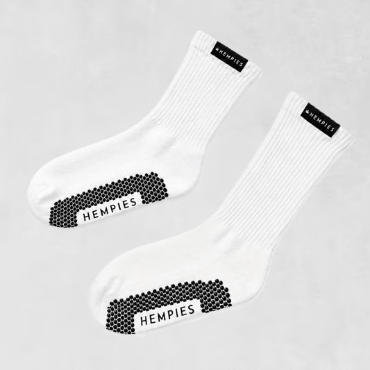 Studio Grip Socks - White Sock / Black Grip