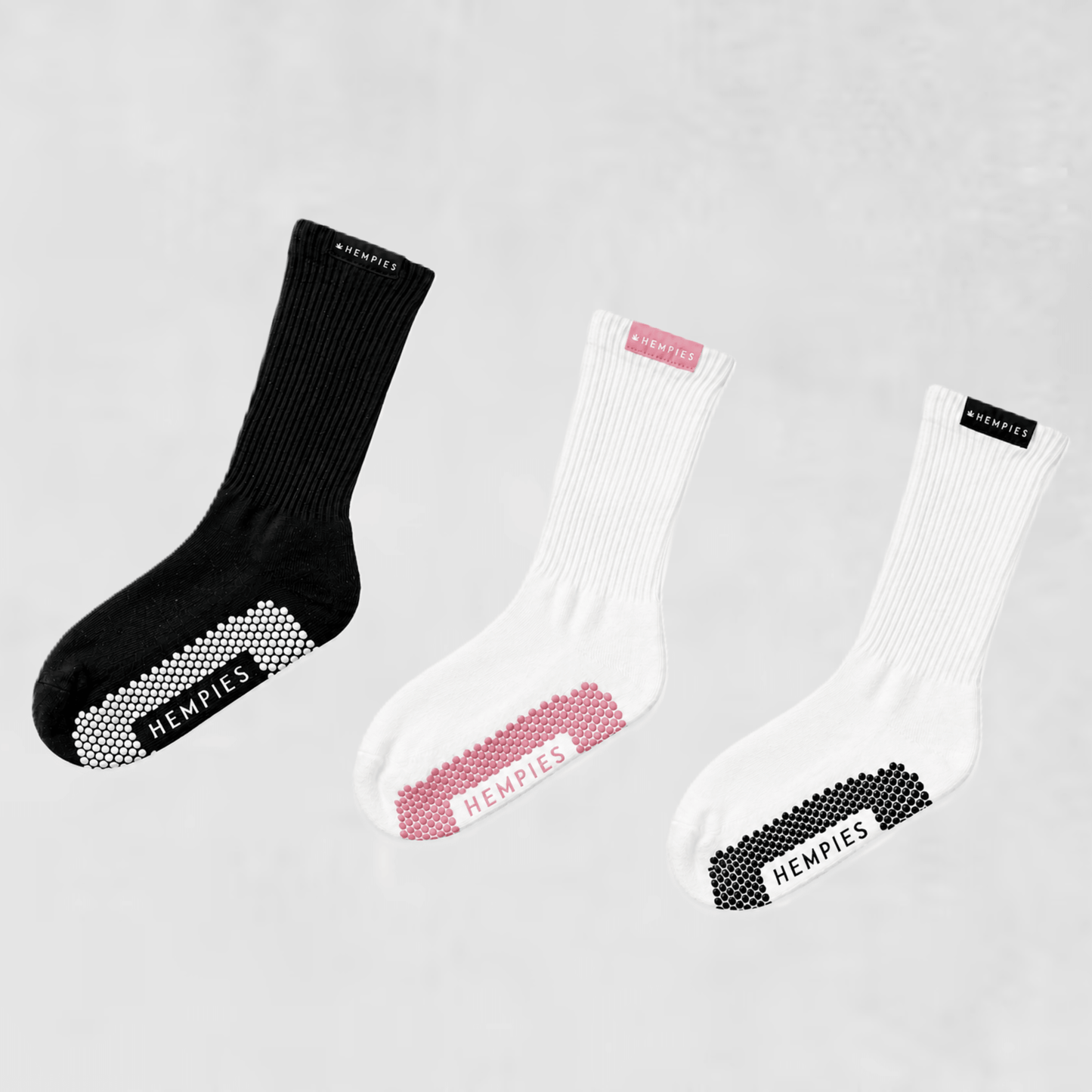 Studio Grip Socks - Black Sock / White Grip