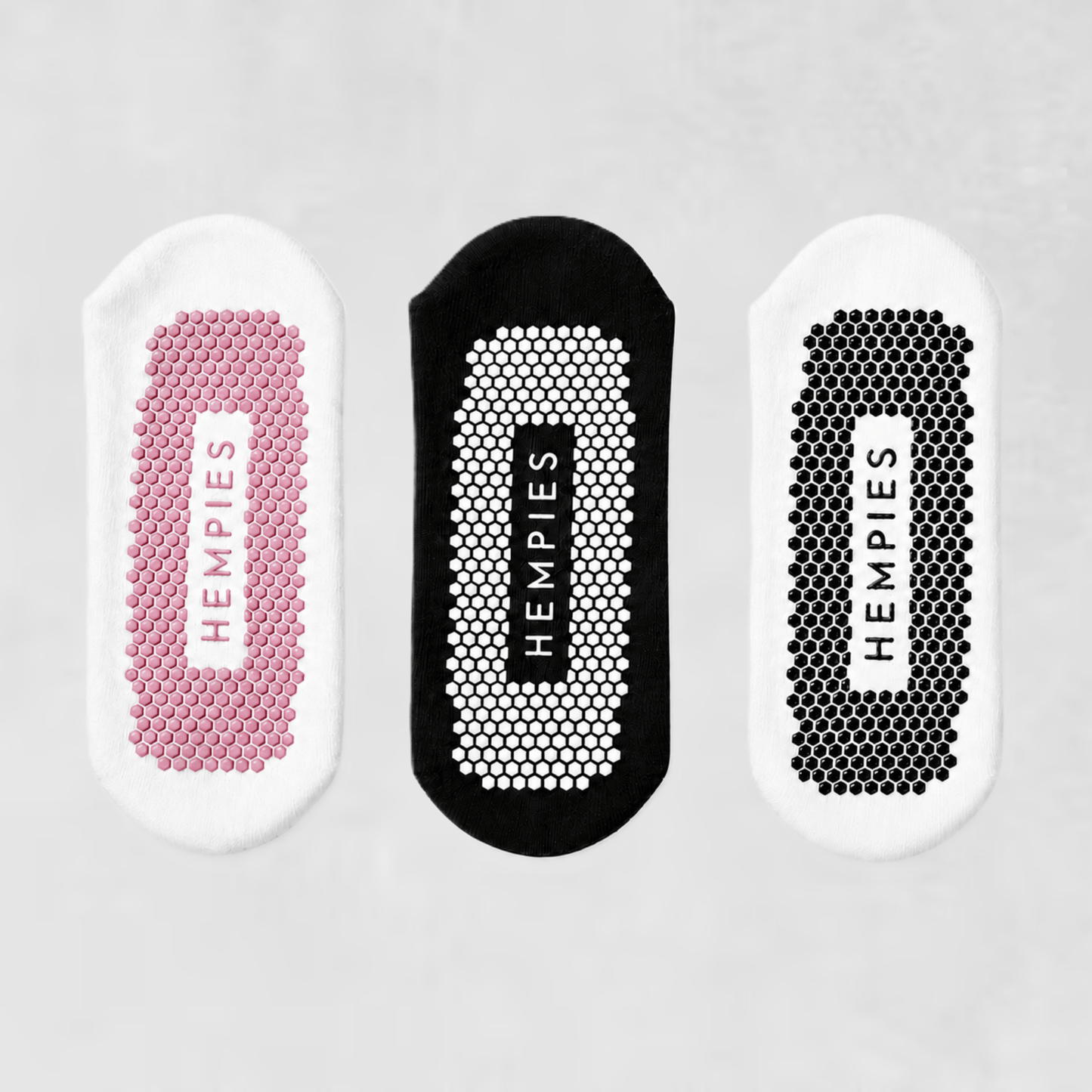 Studio Grip Socks - White Sock / Pink Grip