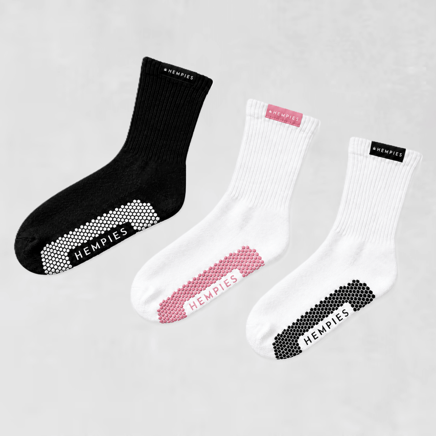 Studio Grip Socks - Black Sock / White Grip