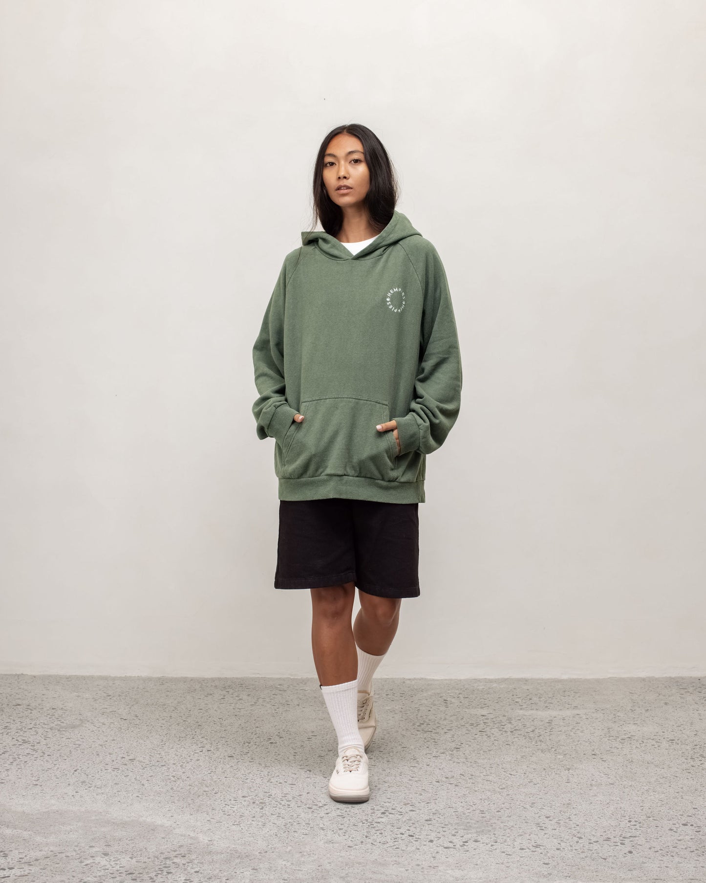 Hempies Unisex Hoodie in Olive Green | Sustainable Blend of Hemp and Organic Cotton