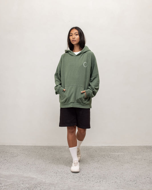 Hempies Unisex Hoodie in Olive Green | Sustainable Blend of Hemp and Organic Cotton