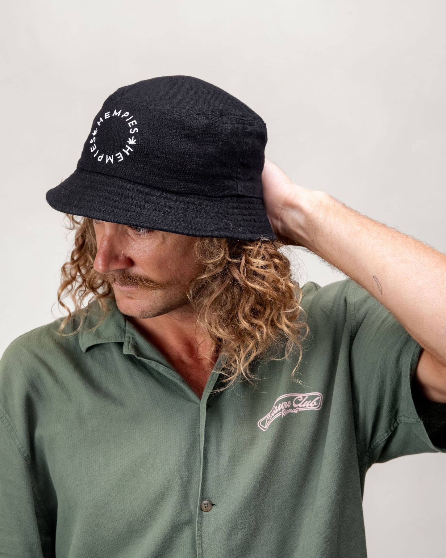 Hempies Unisex Hemp Bucket Hat in Charcoal Black | Sustainable, UV Resistant, Breathable