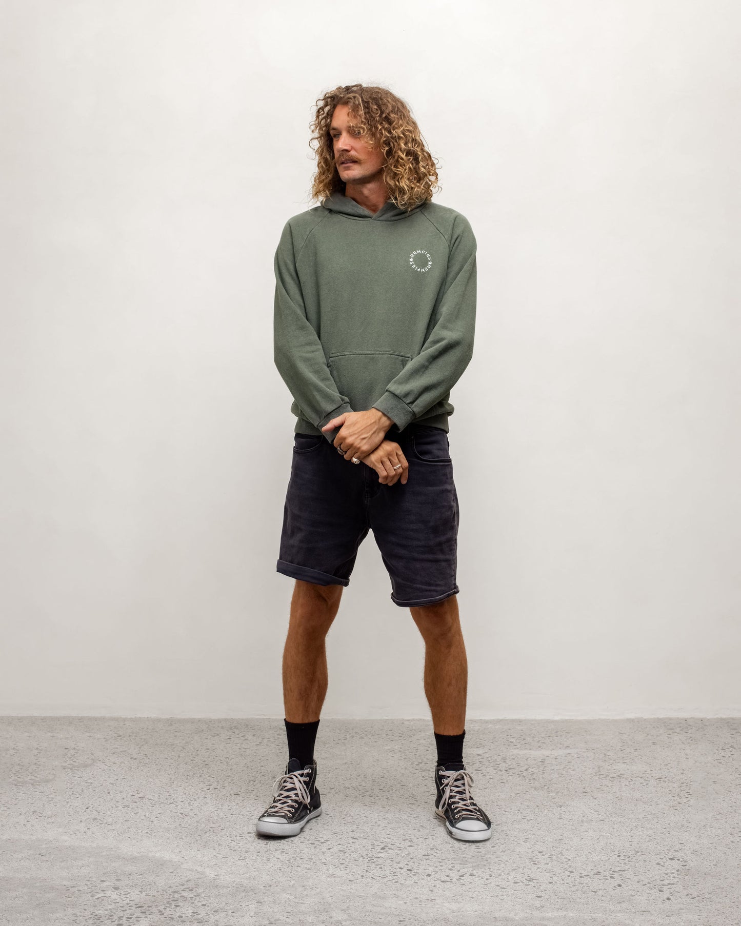 Hempies Unisex Hoodie in Olive Green | Sustainable Blend of Hemp and Organic Cotton