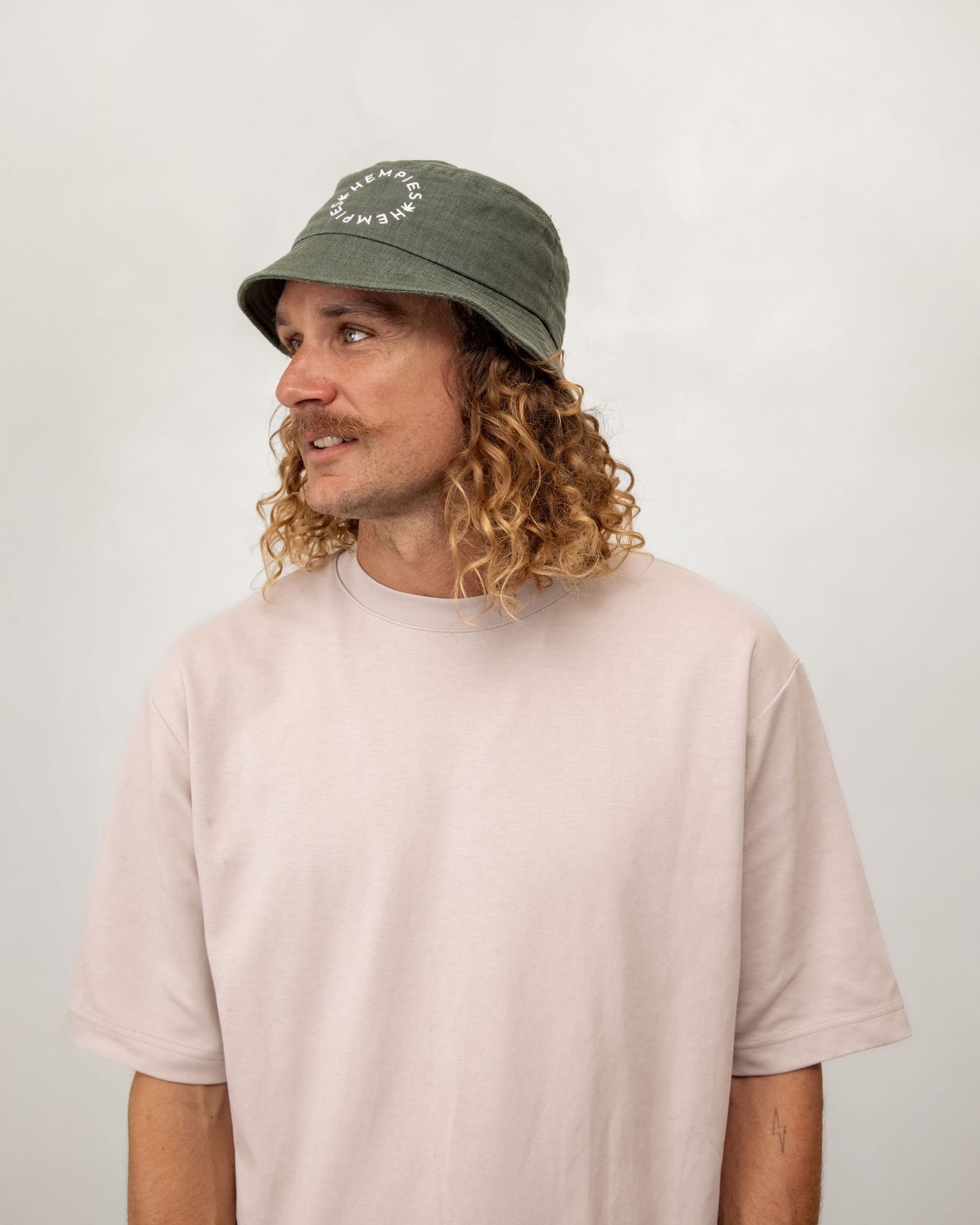 Hempies Unisex Hemp Bucket Hat in Olive Green | Sustainable, UV Resistant, Breathable