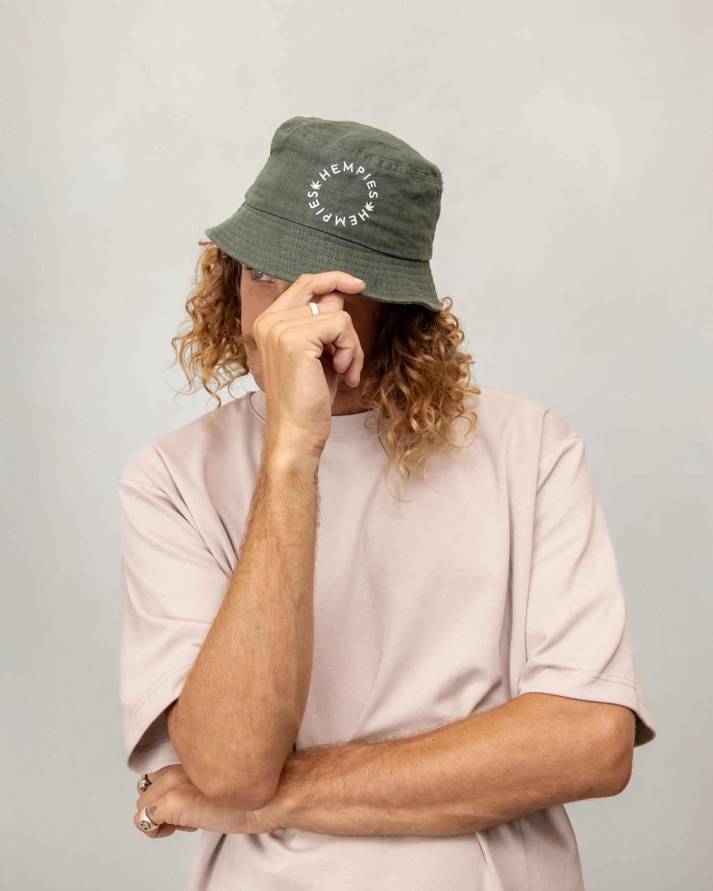 Hempies Unisex Hemp Bucket Hat in Olive Green | Sustainable, UV Resistant, Breathable