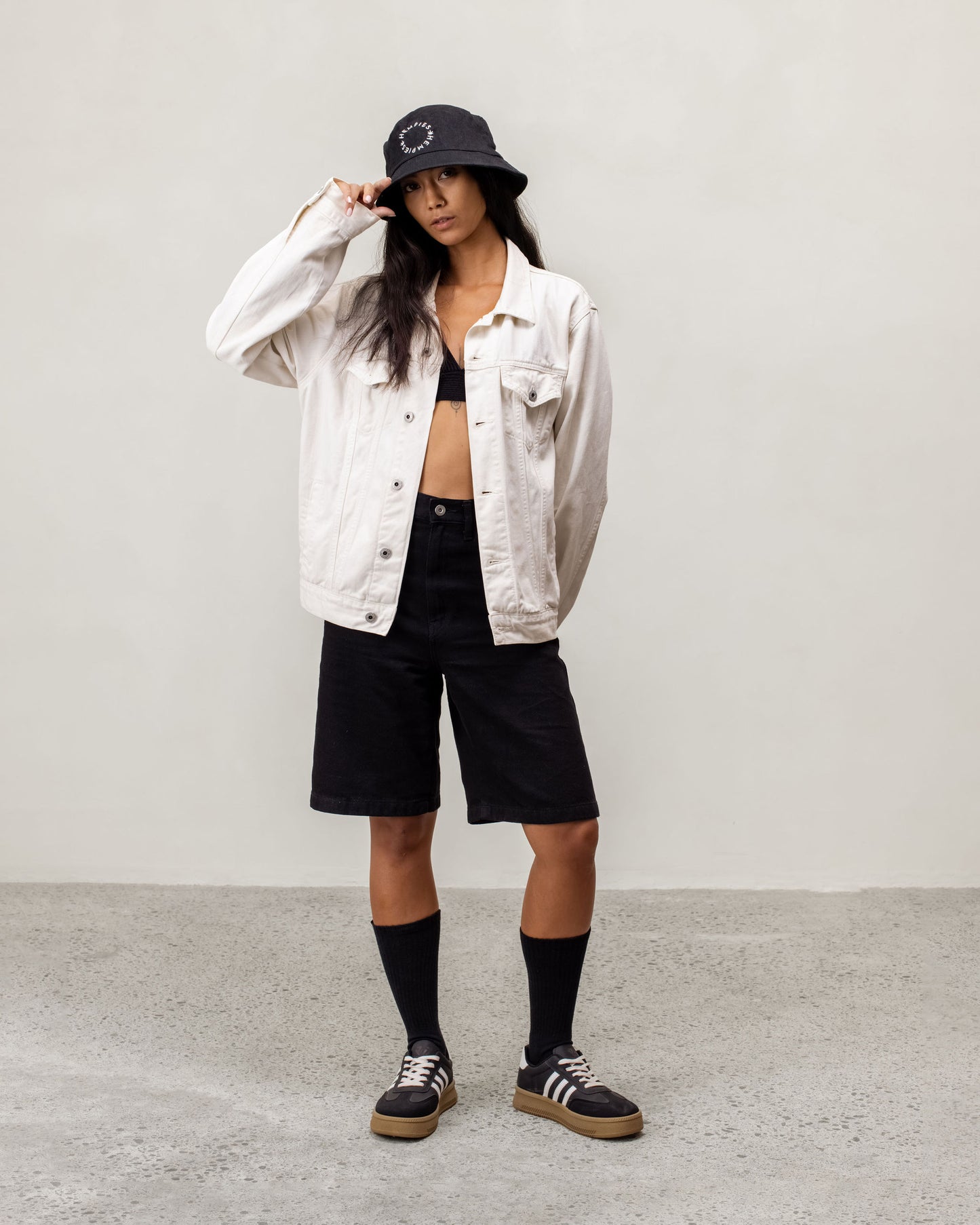 Hempies Unisex Hemp Bucket Hat in Charcoal Black | Sustainable, UV Resistant, Breathable