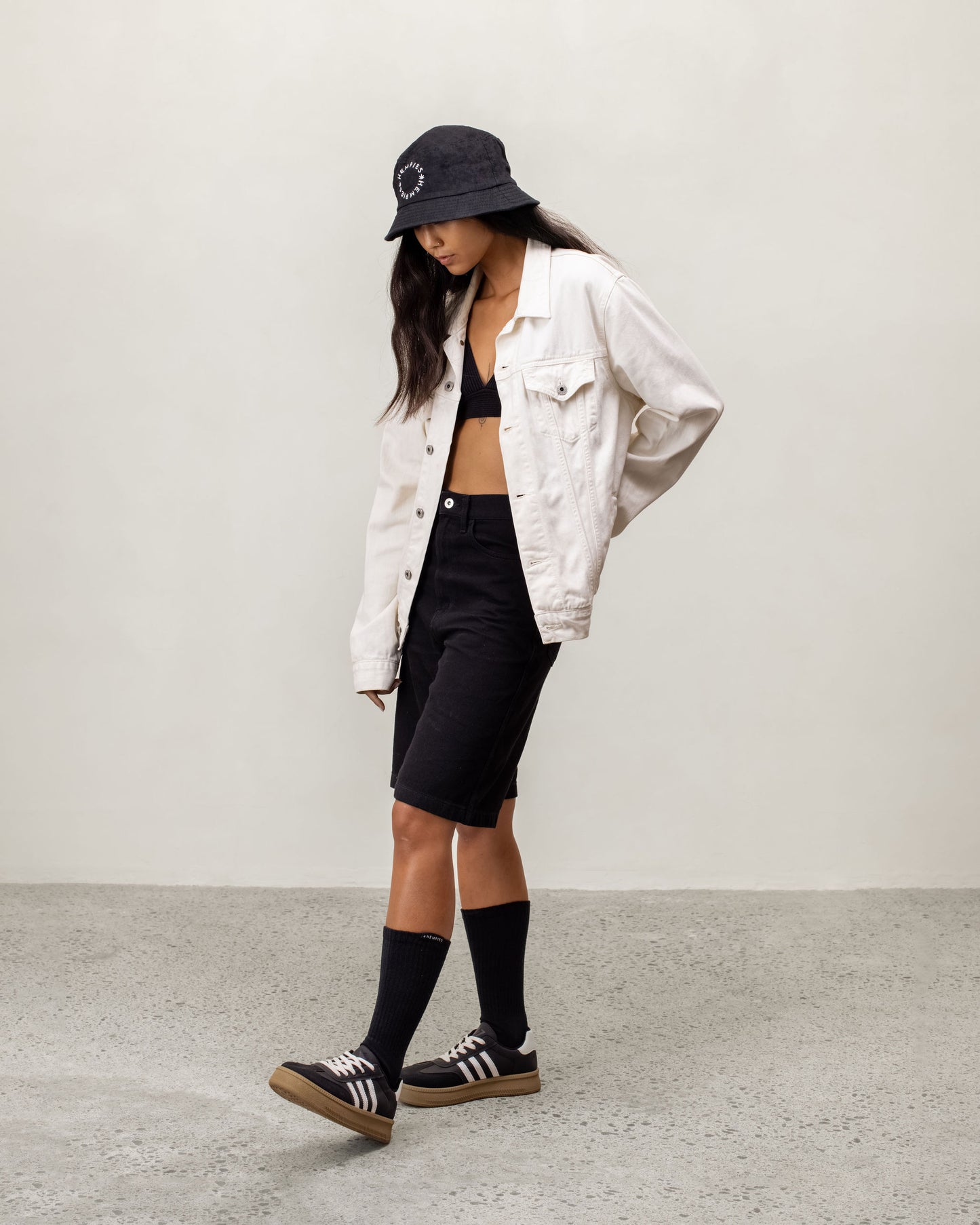 Hempies Unisex Hemp Bucket Hat in Charcoal Black | Sustainable, UV Resistant, Breathable