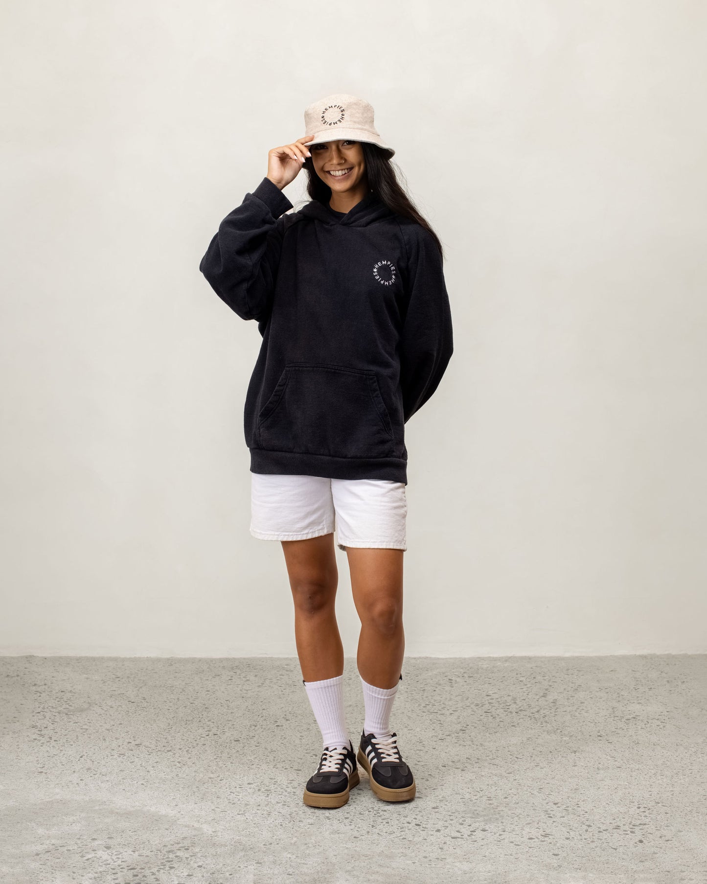 Hempies Unisex Hoodie in Charcoal Black | Sustainable Blend of Hemp and Organic Cotton