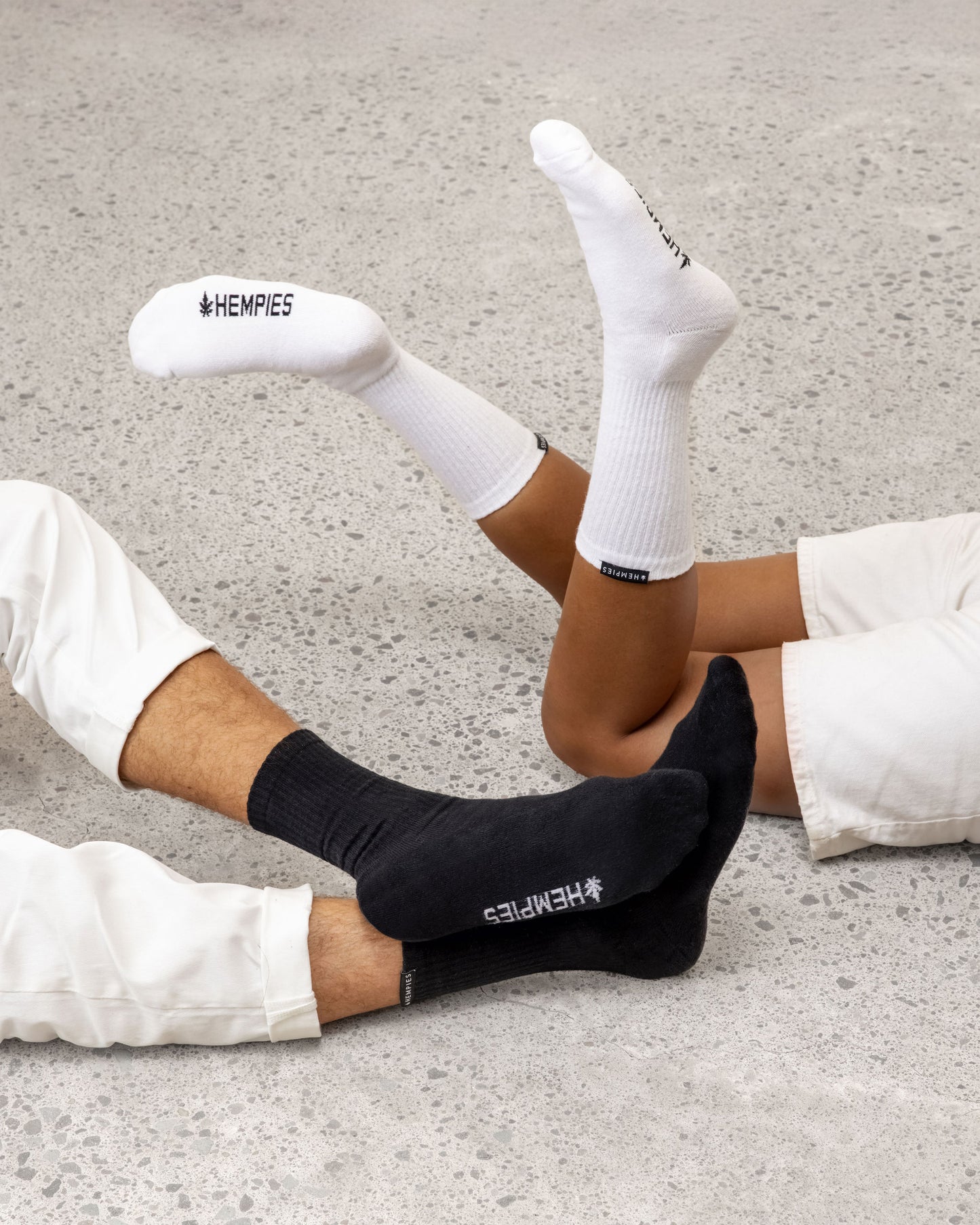 Everyday Hemp and Organic Cotton Blend Crew Socks in Black