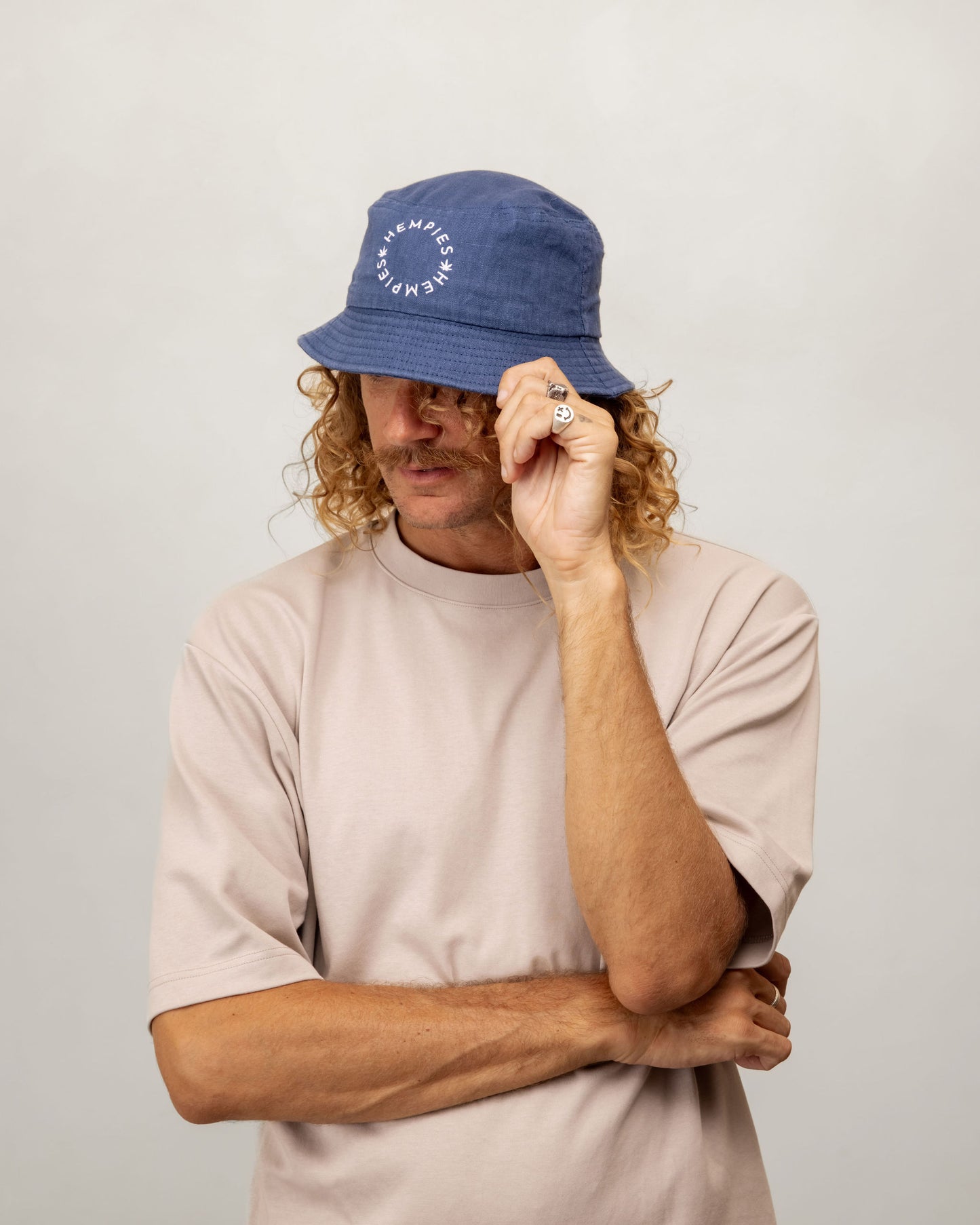 Hempies Unisex Hemp Bucket Hat in Navy Blue | Sustainable, UV Resistant, Breathable