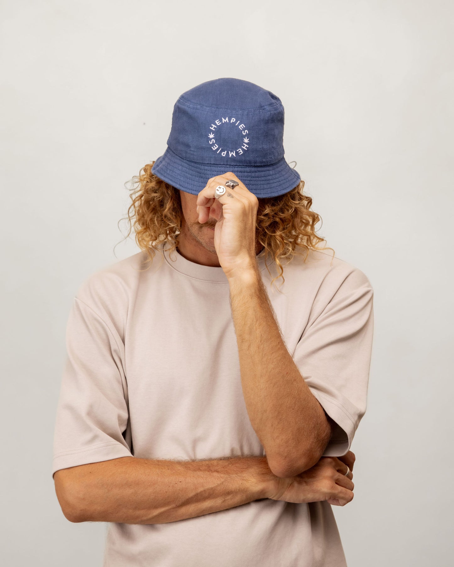 Hempies Unisex Hemp Bucket Hat in Navy Blue | Sustainable, UV Resistant, Breathable