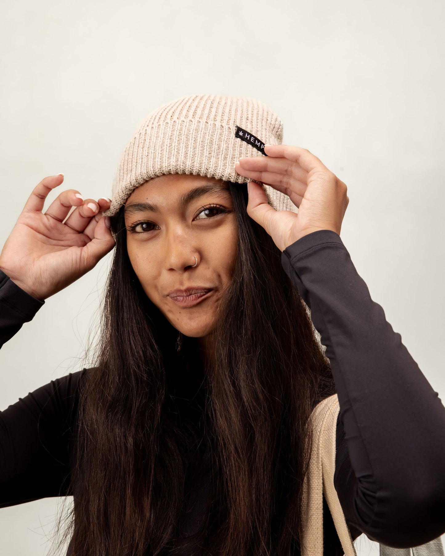 Hempies Beige Hemp & Organic Cotton Beanie | Warm, Comfortable, Sustainable