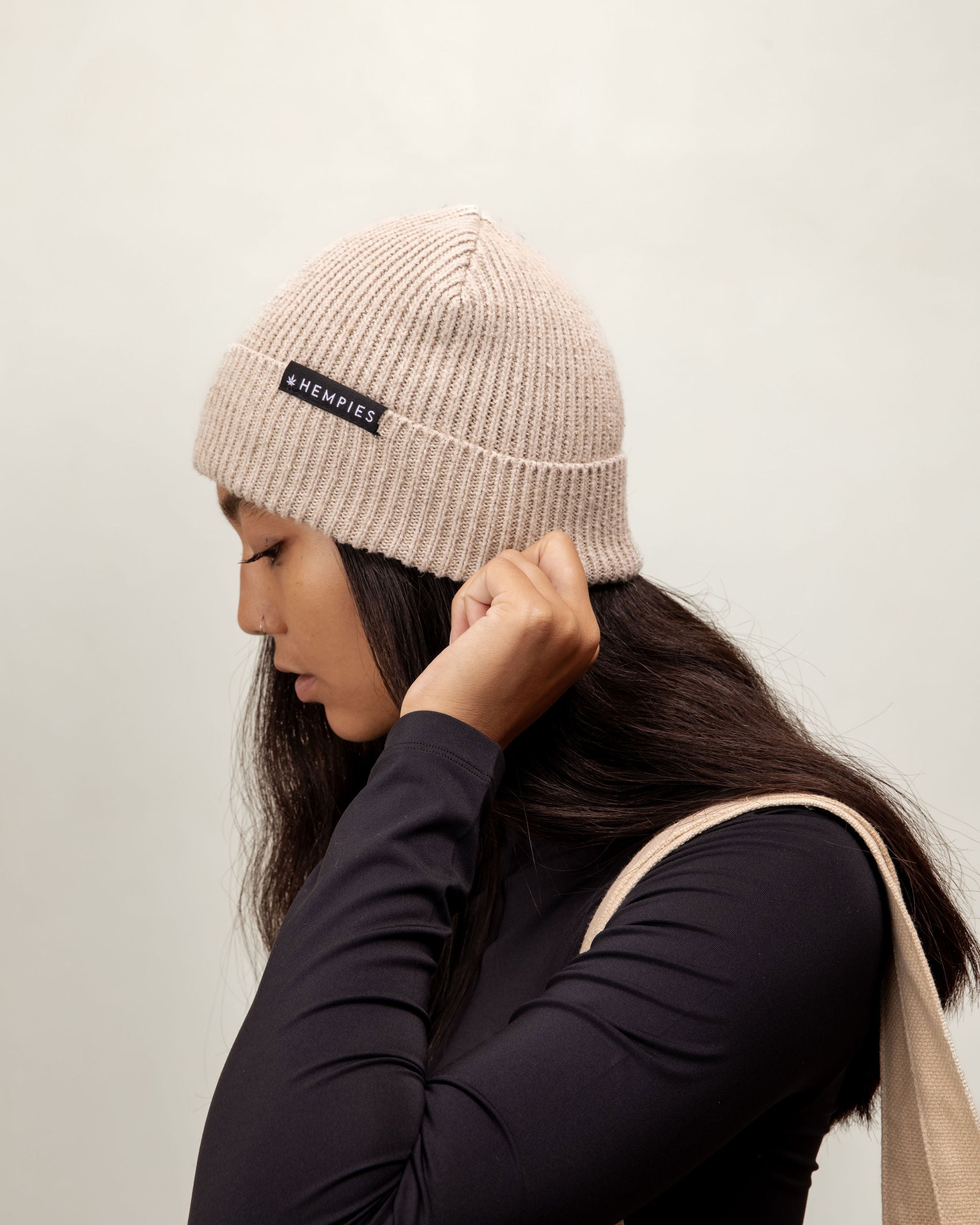 Beige Hemp Beanie | Organic Cotton Blend | Warm & Breathable – Hempies