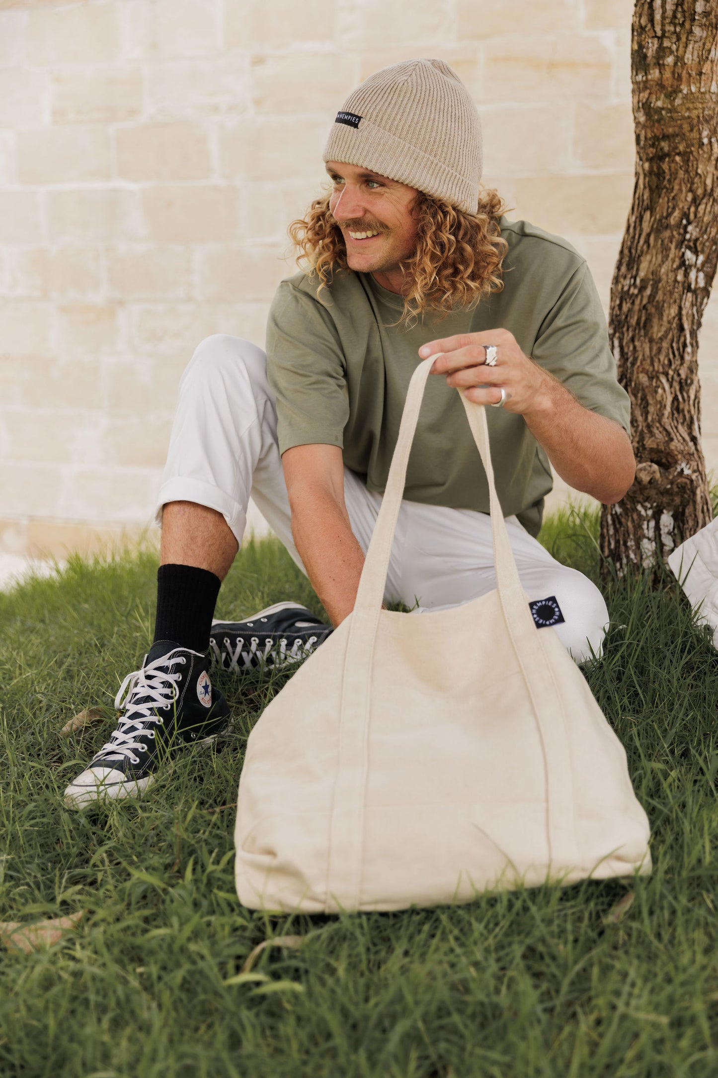 Hempies Beige Hemp & Organic Cotton Beanie | Warm, Comfortable, Sustainable