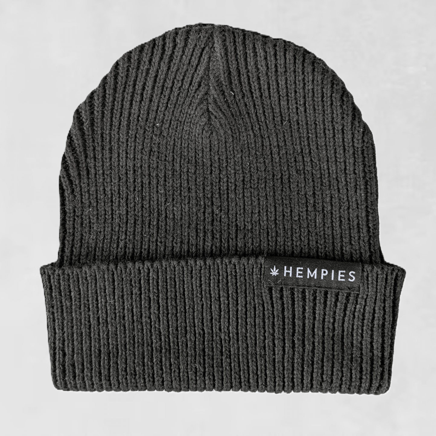 Hempies Black Hemp & Organic Cotton Beanie | Warm, Comfortable, Sustainable