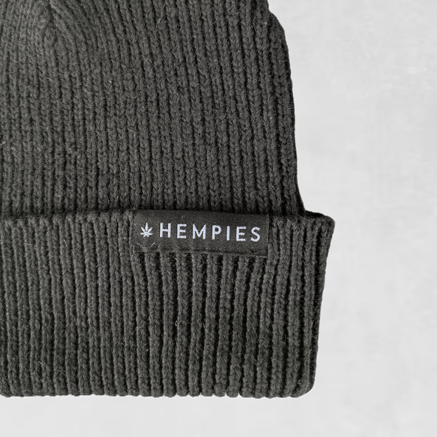 Hempies Black Hemp & Organic Cotton Beanie | Warm, Comfortable, Sustainable