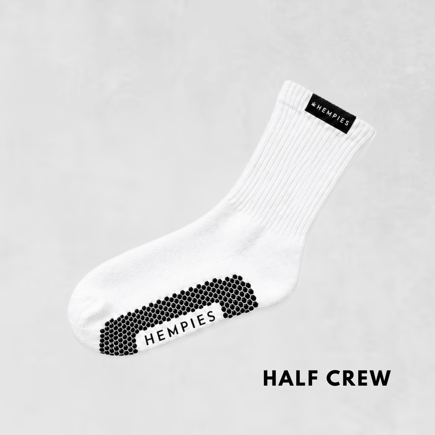 Studio Grip Socks - White Sock / Black Grip