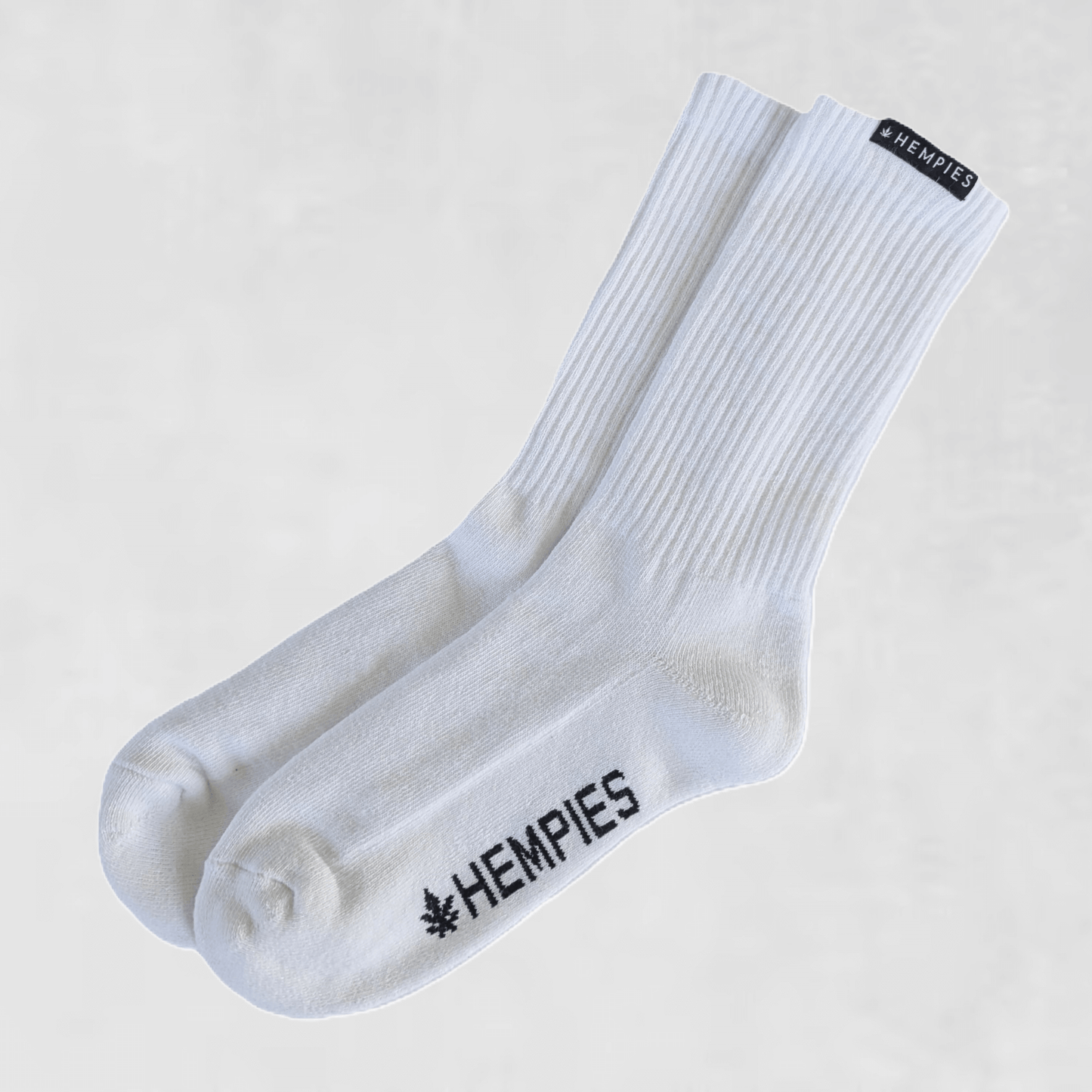 White Hemp and Organic Cotton Blend Crew Socks - 3 Pairs