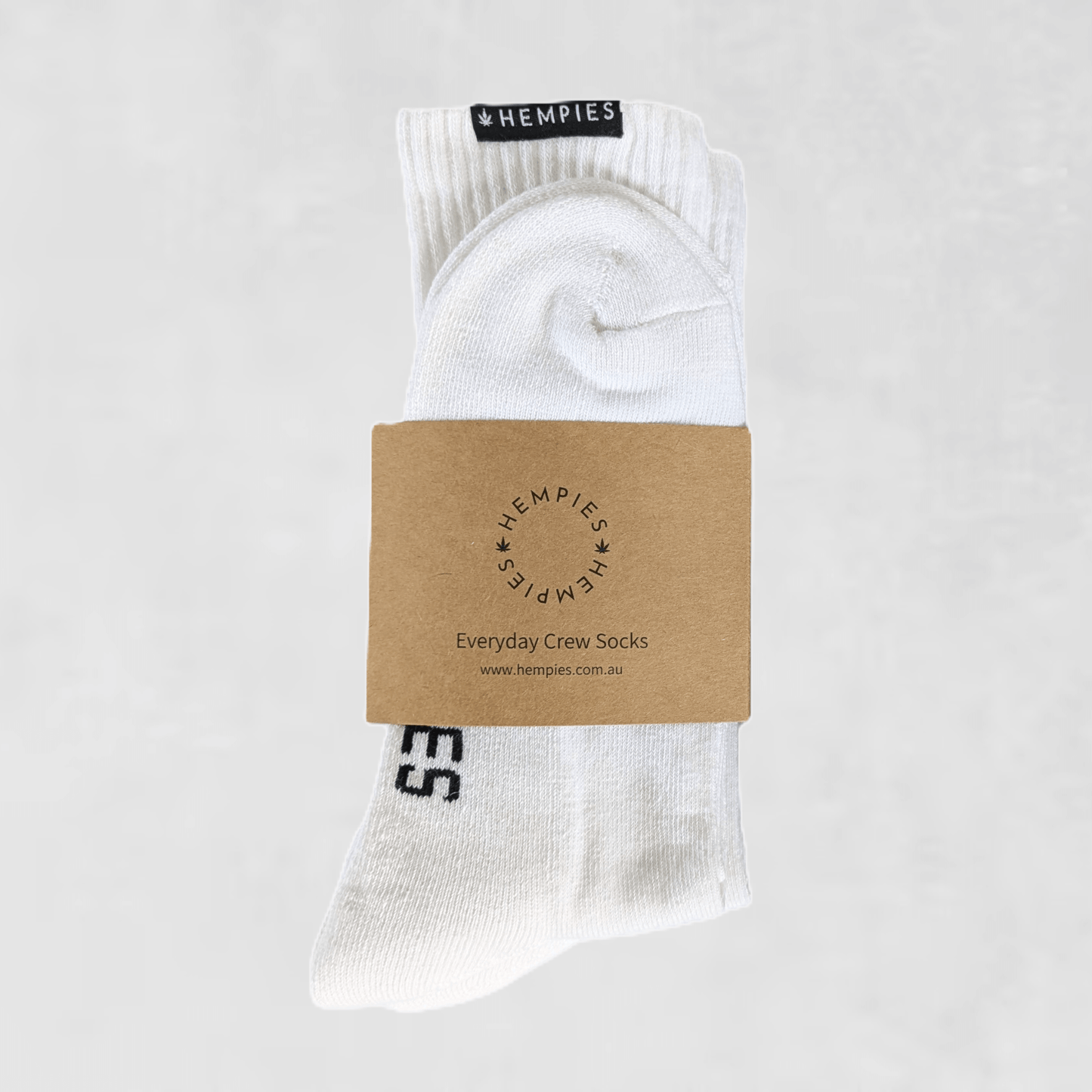 Everyday Hemp and Organic Cotton Blend Crew Socks in White