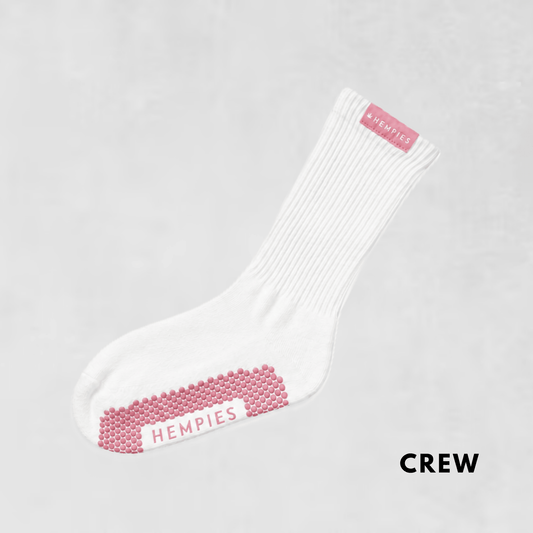 Studio Grip Socks - White Sock / Pink Grip