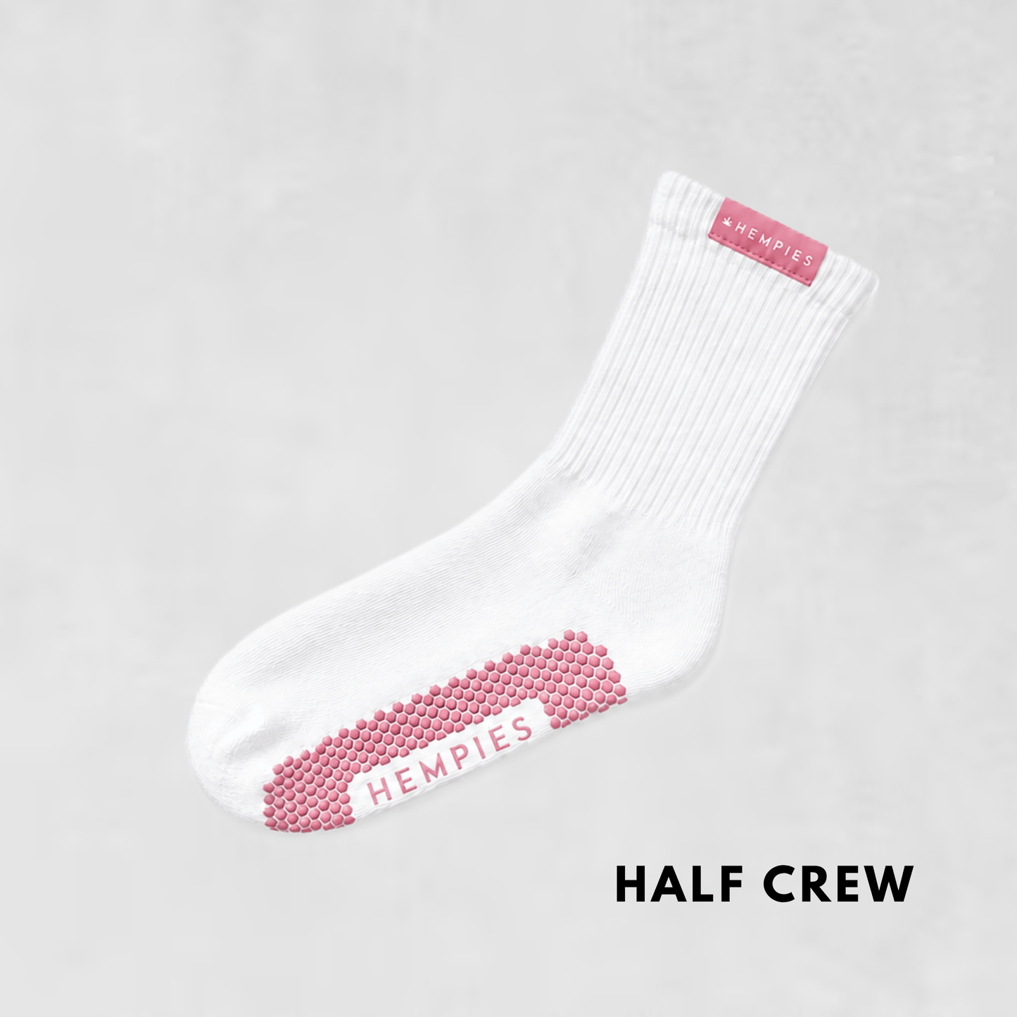 Studio Grip Socks - White Sock / Pink Grip