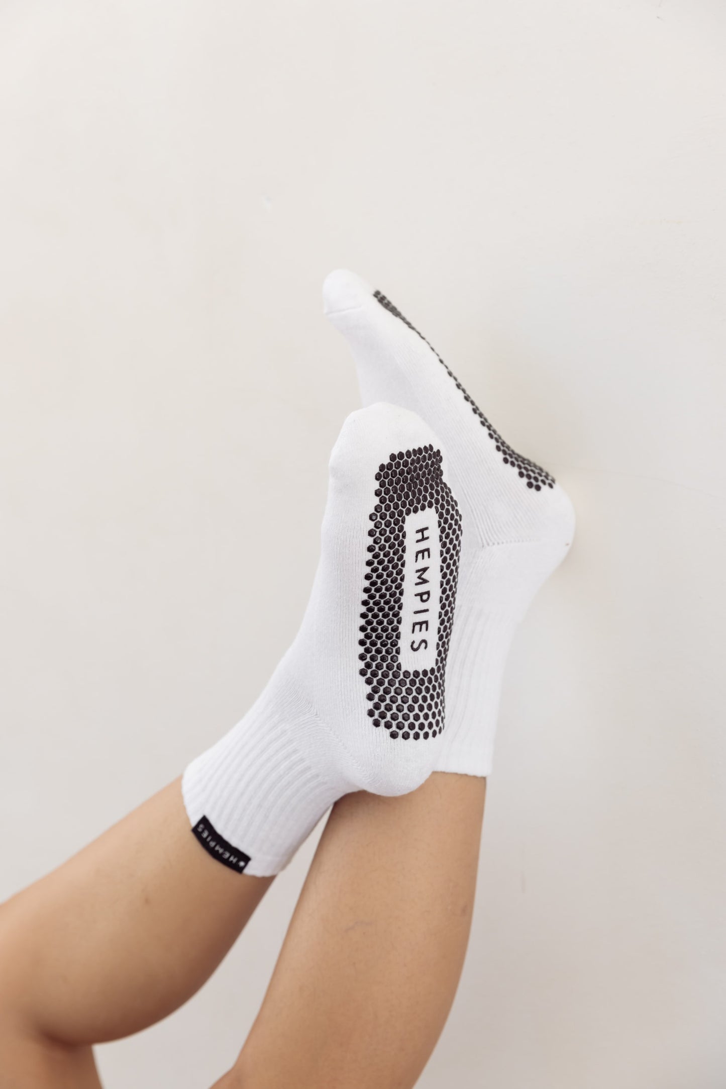 Studio Grip Socks - White Sock / Black Grip